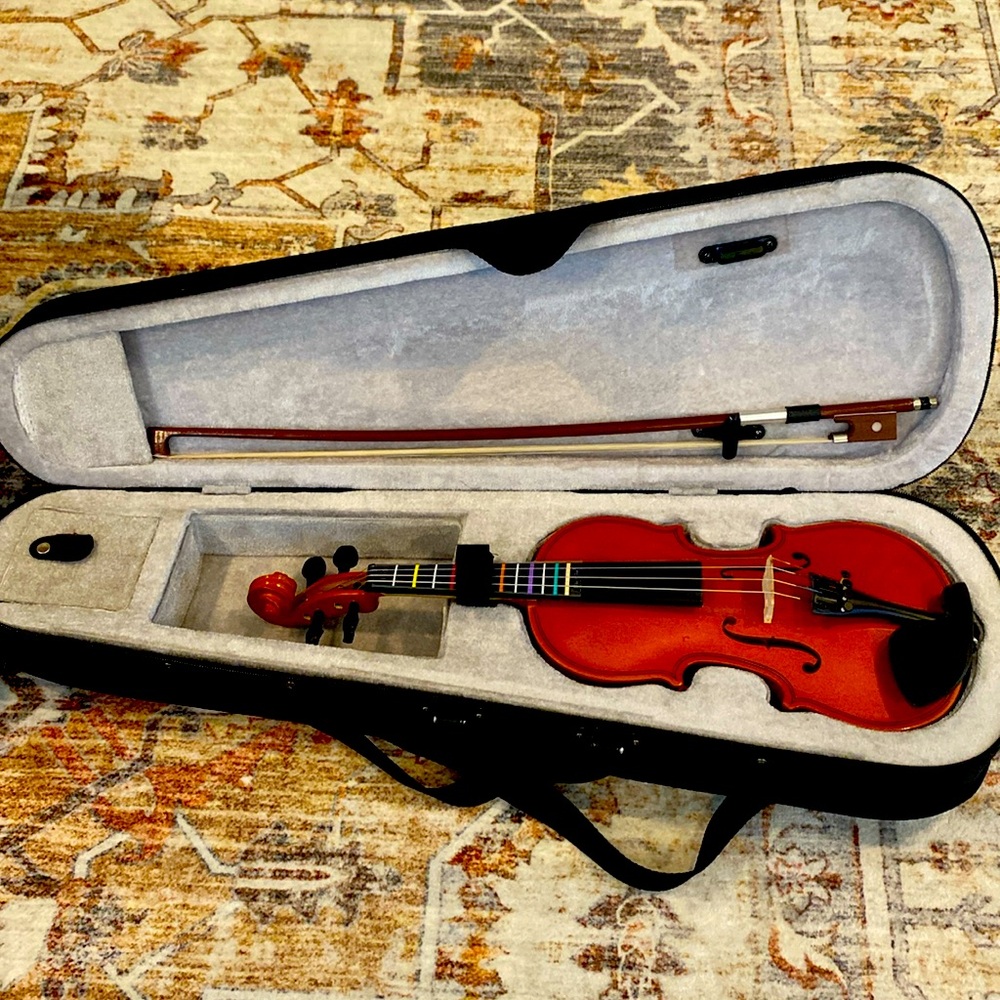 Acoustic Violin 1/4 Size Natural + Case+ Bow + Rosin For 6-8 Year Old Kids